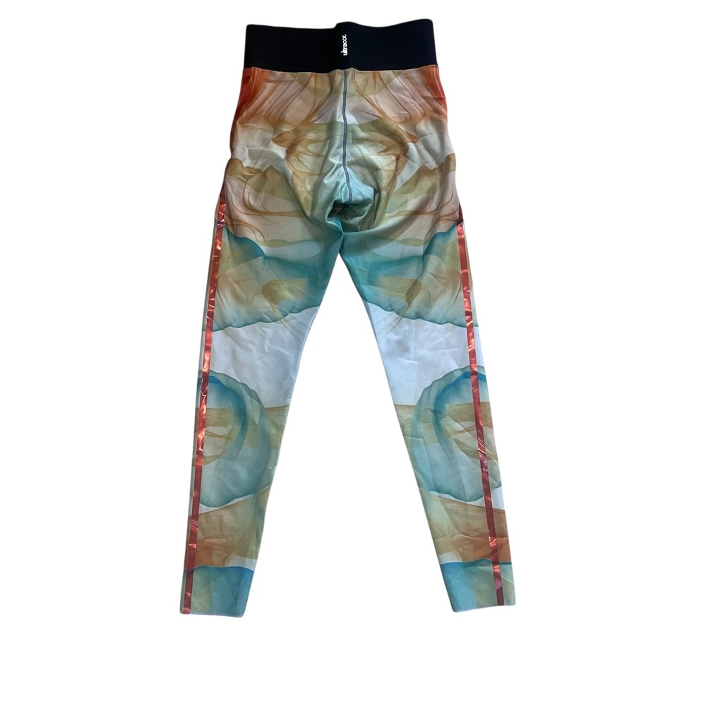 ultracor Multicolor Watercolor Print Leggings with Black Waistband